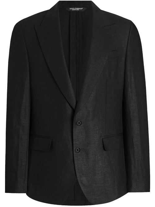 Single-breasted linen blazer DOLCE&GABBANA | G2QS6TFU4MCN0000